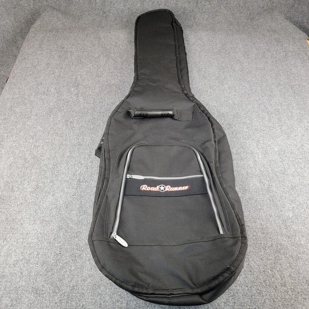 Road Runner Acoustic Guitar Gig Bag w/ Shoulder Straps Black Padded Soft Case